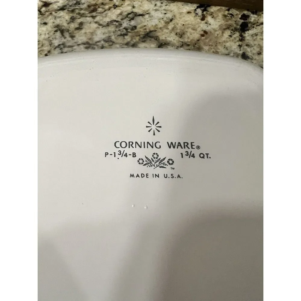 Corning‎ Ware Blue Cornflower P-1 3/4 B .1 3/4 QT Casserole/ ORIGINAL P-7-C Lid